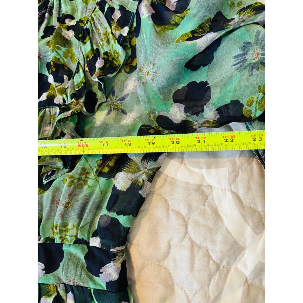 BA&SH Floral Hooper Maxi Dress Size 3 (Large) Green Watercolor Boho Cottagecore - Picture 11 of 11